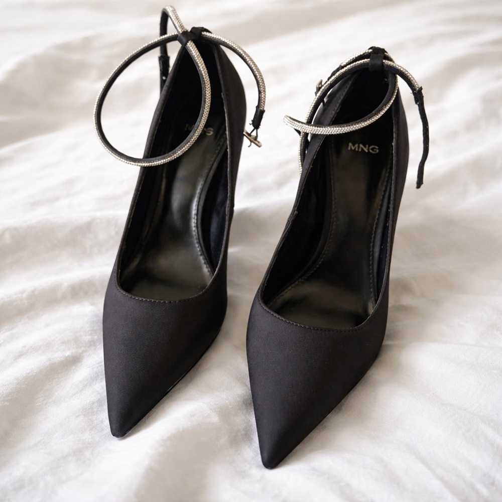 Mango Black Heels with Ankle Strap - Picture 2 of 5